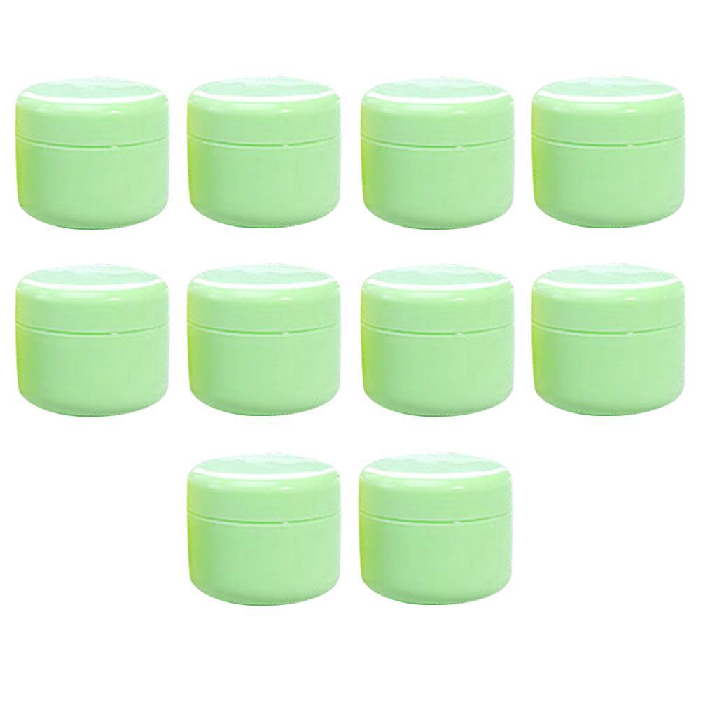 2X Refillable Plastic Empty Face Cream Cosmetic Container with Lid Green-50g