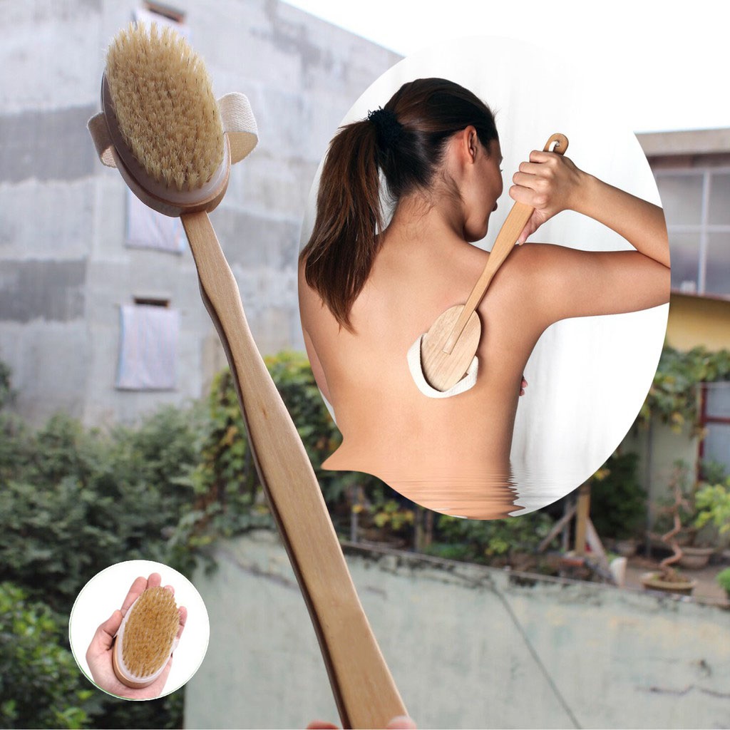 Bàn Chải Tắm Cọ Da Khô, Tẩy Da Chết Body, Gậy Chà Da Khi Tắm Massage Body Cực Đã Loại Tháo Rời
