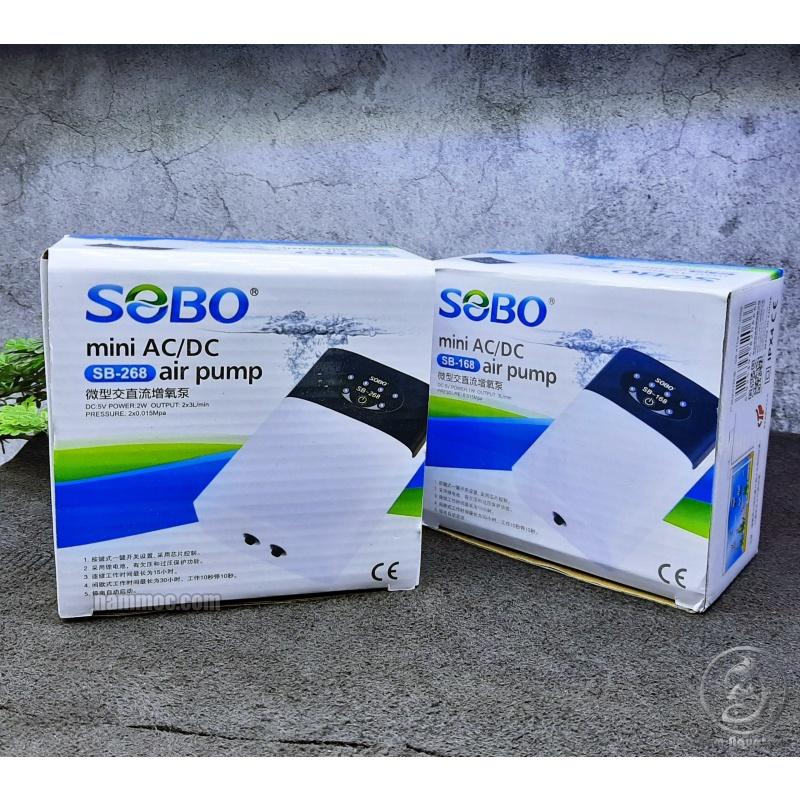 Máy Sủi Oxy Tích Điện SOBO SB-168 1 Vòi / SB-268 2 Vòi || Máy Bơm Oxy Sạc Điện Cho Bể Cá Cảnh Thuỷ Sinh