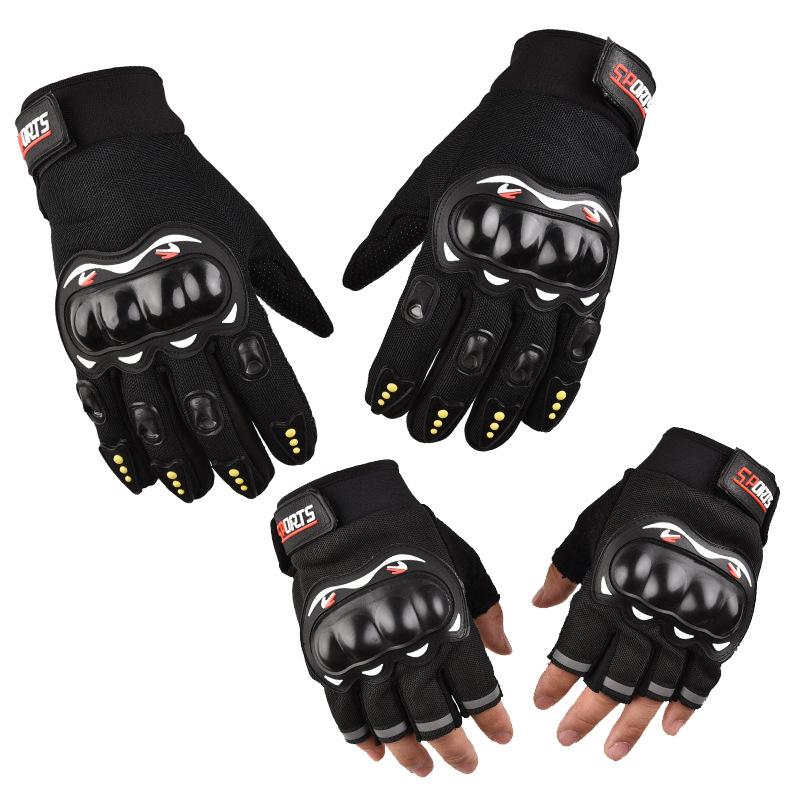 Găng tay xe máy thoáng khí Găng tay đua ngón tay kín cho găng tay xe máy thể thao ngoài trời Color: black 1 Size: one size