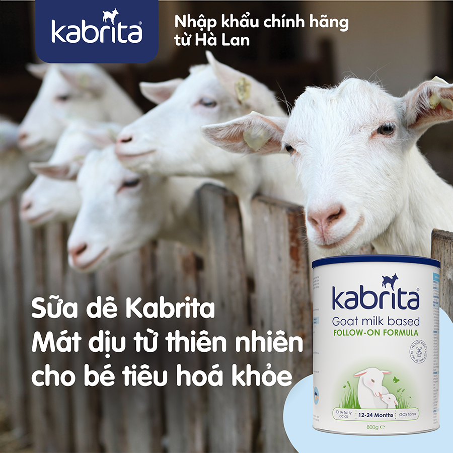 Sữa dê Kabrita số 2 cho trẻ từ 12 - 24 tháng - Lon 800g