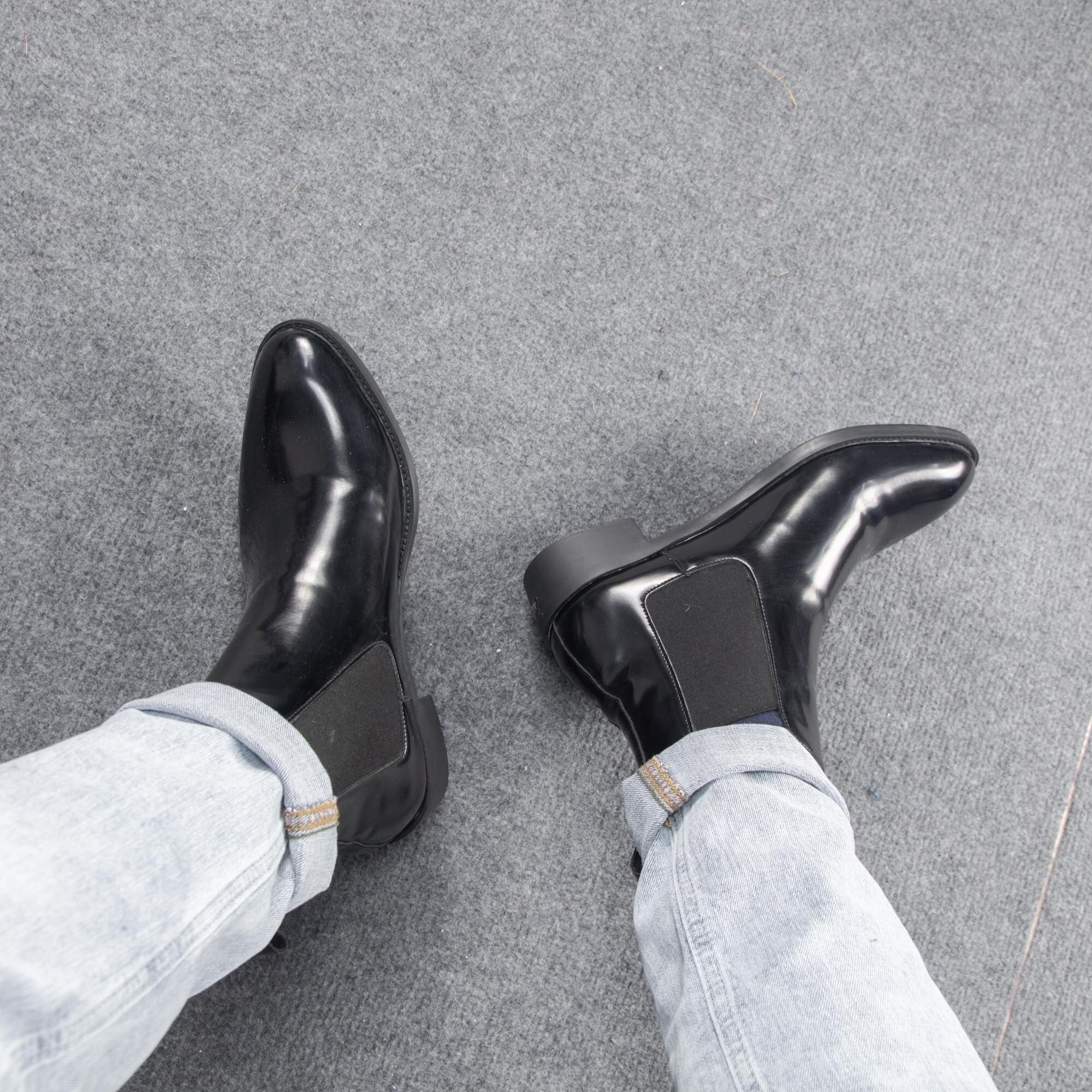 Giày Chelsea boot Nam - DySeven - Chất Liệu Cao Cấp Da Bóng Không Nhăn Nổi Bật Giữa Đám Đông