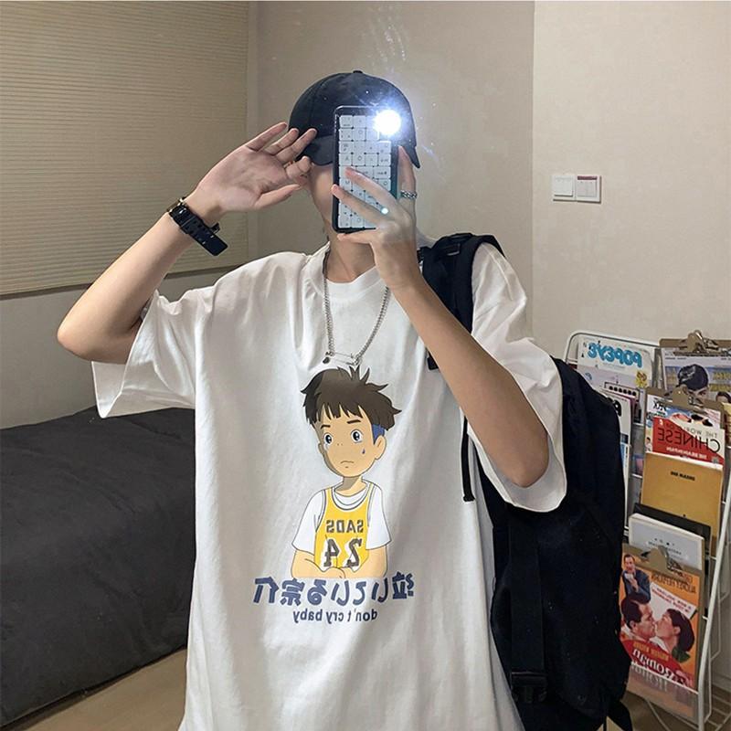 Hình ảnh Áo thun nam nữ unisex tay lỡ phông form rộng teen cổ tròn oversize cotton giá rẻ basic đen trắng tee pull YOUNG BOY