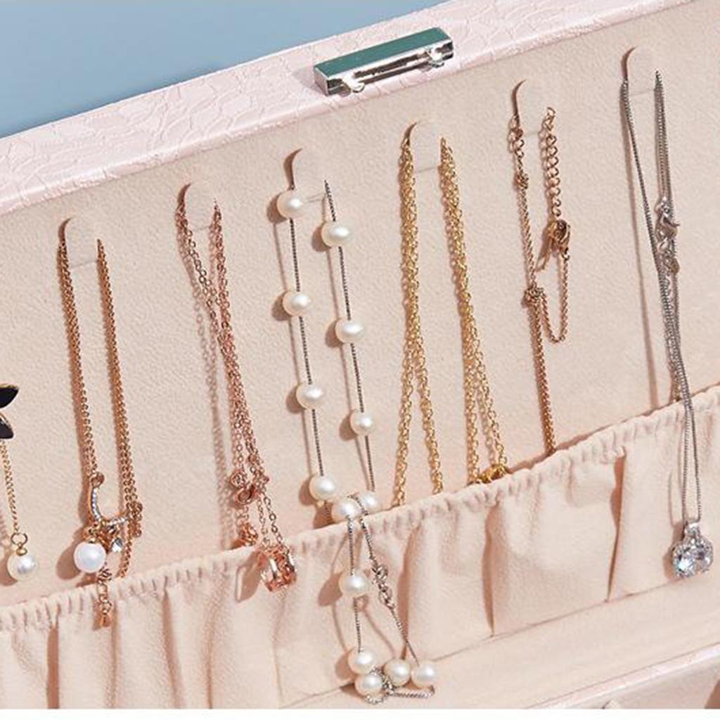Jewelry box for earrings bracelet and necklaces White
