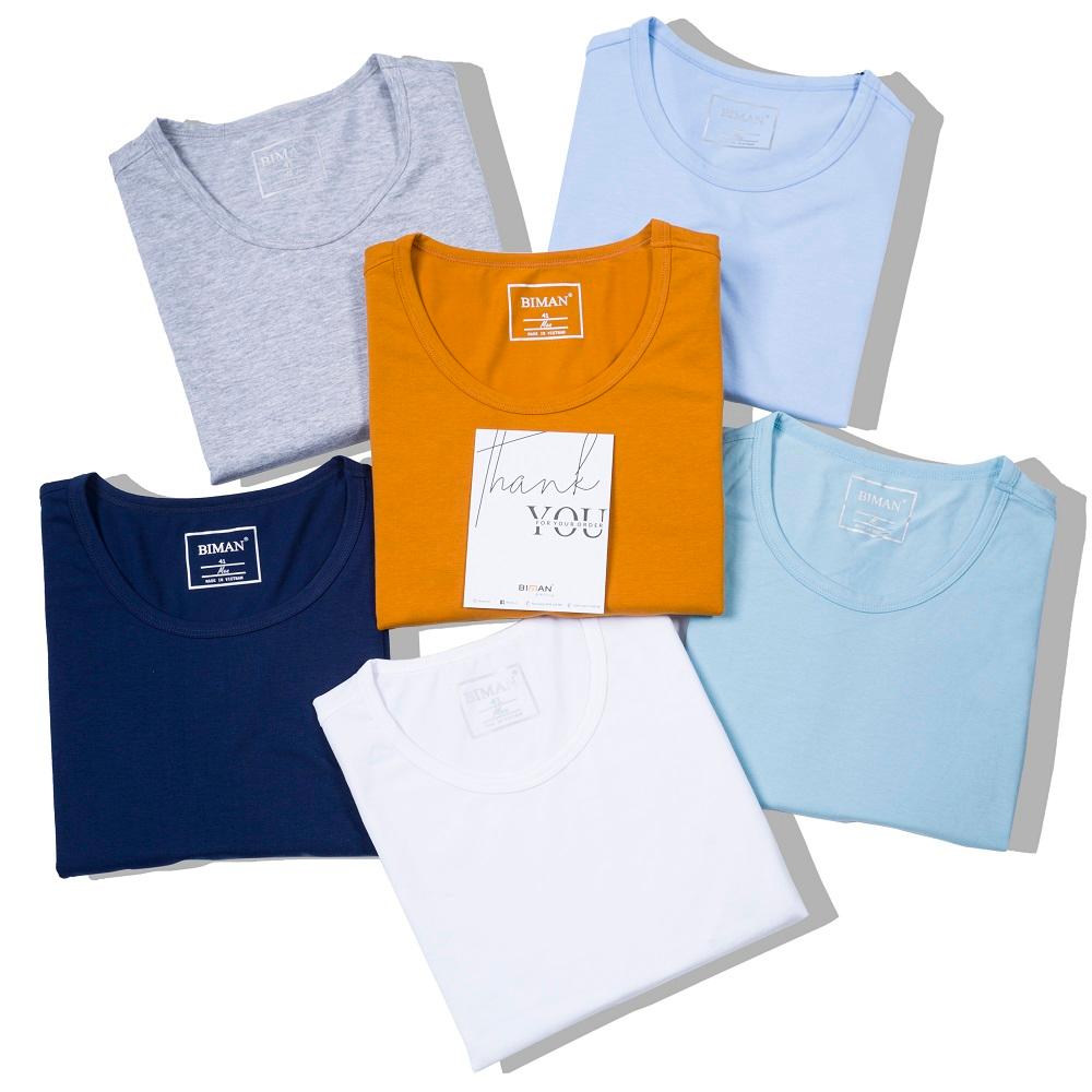 Áo Thun Nam Ngắn Tay Cổ Tròn Chất Liệu Cotton Cao Cấp Trẻ Trung, Thoáng Mát Chính Hãng Biman By BiLuxury 5APKB002