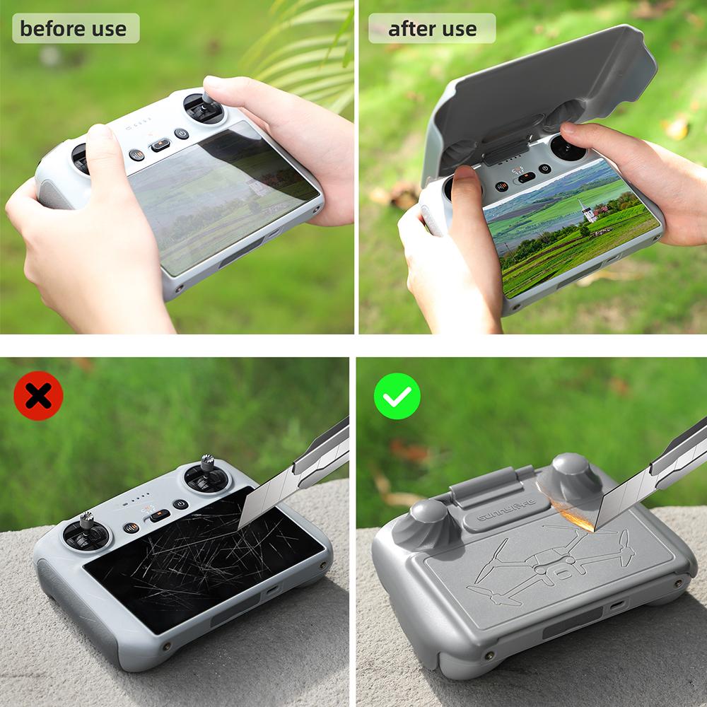 Sunnylife 3in 1 Vỏ bảo vệ màn hình cho DJI Mini 3 Pro điều khiển điều khiển mặt trời Sun Hood Sunshade Juterstick For DJI RC Phụ kiện Màu sắc: Trường hợp màu xám