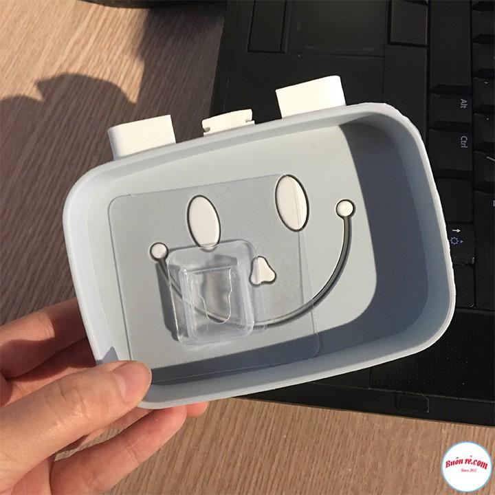 Khay Để Bánh Xà Phòng Dán Tường 2 Lớp Đáy Kín Hình Mặt Cười 00239