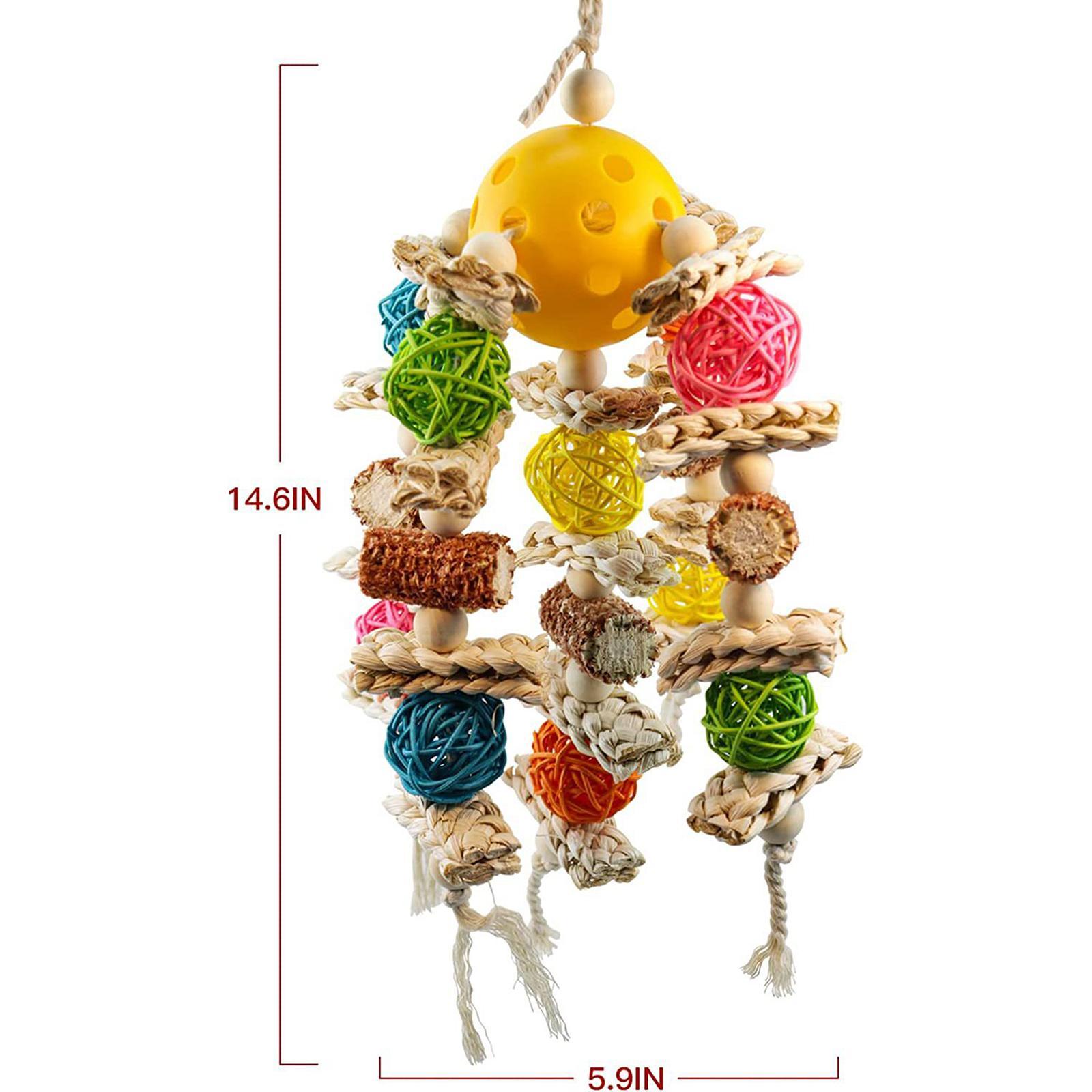 Bird Swing Chewing Bite Encourages Foot Exercise Parrots Cage Hanging Toys