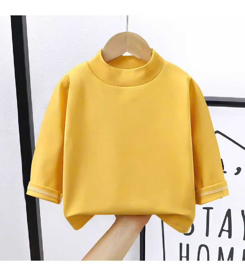 Áo thun cổ lọ tay dài giữ ấm thời trang cho bé trai bé gái
