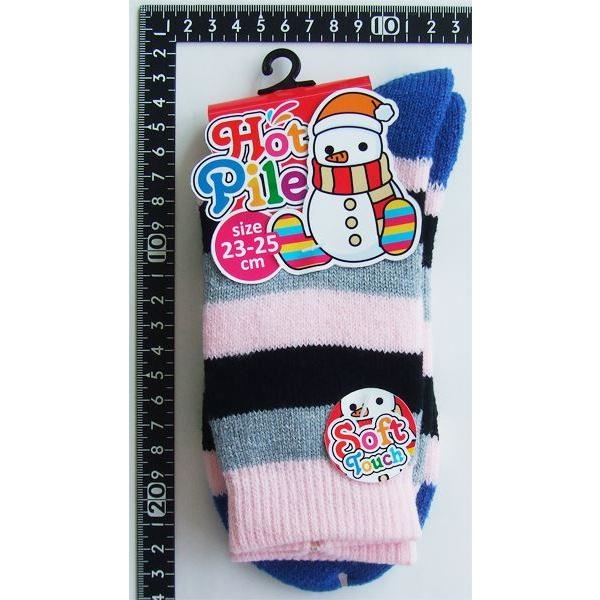 Tất nữ cổ lửng họa tiết viền acrylic 23-25cm - Hàng nội địa Nhật Bản, nhập khẩu chính hãng