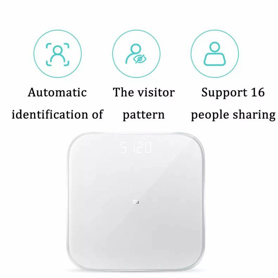 Cân điện tử thông minh Xiaomi Scale 2 theo dõi sứ khỏe đồng bộ với điện thoại thông qua App ứng dụng MiFit, hiển thị các thông tin liên quan đến sức khỏe một cách chính xác như chỉ số BMI và một số các thông số khác - Hàng nhập khẩu