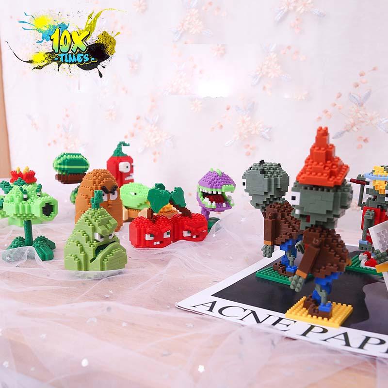 Đồ chơi lego 3d plant and zombie, cây cối dễ thương quà tặng sinh nhật trẻ em, quà tặng bạn trai bạn gái