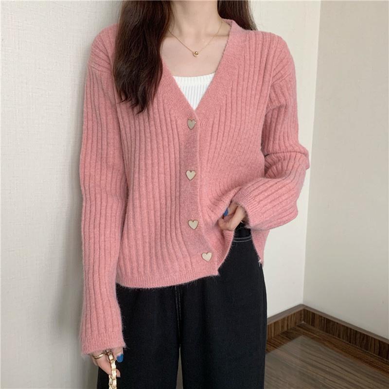 Áo khoác cardigan len nữ loại dày phong cách trẻ trung kết hợp cùng váy xinh xắn