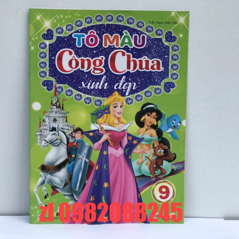 COMBO 10 cuốn Tập/vở tô màu công chúa xinh đẹp cho bé