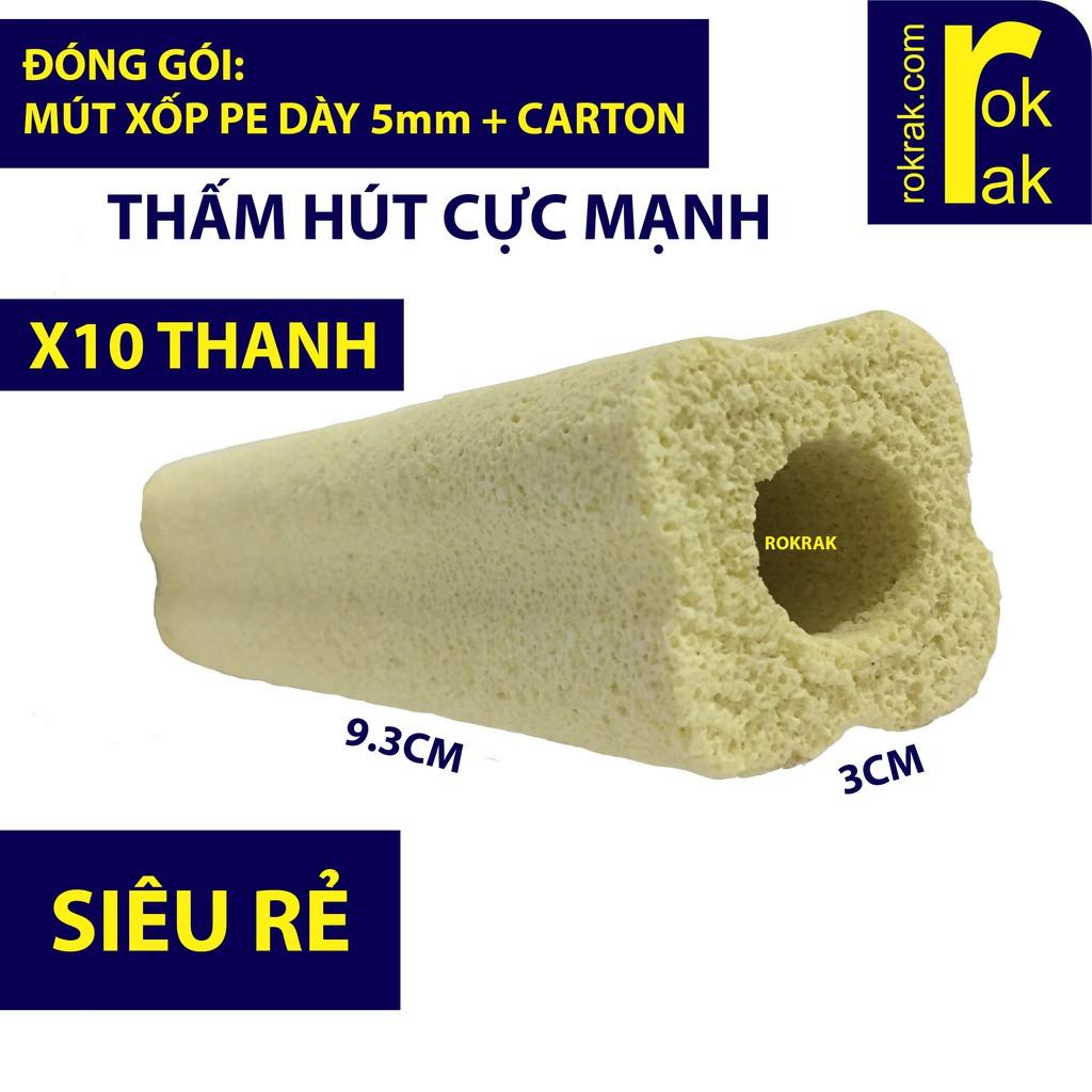COMBO 10 Thanh sứ lọc vi sinh hoa mai vàng cỡ NHỎ cho hồ cá