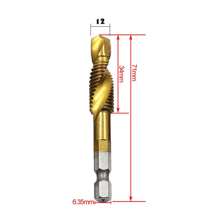 Bộ 6 mũi khoan tạo ren taro phủ titan