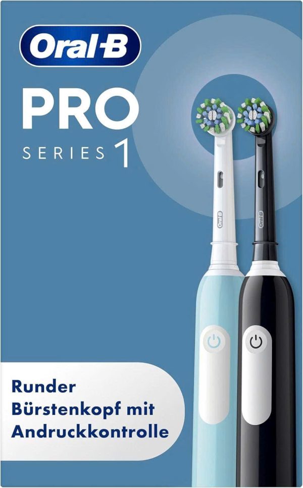 SET 2 BÀN CHẢI ĐÁNH RĂNG ORAL-B PRO SERIES 1 MÀU XANH ĐEN Hàng Chính Hãng
