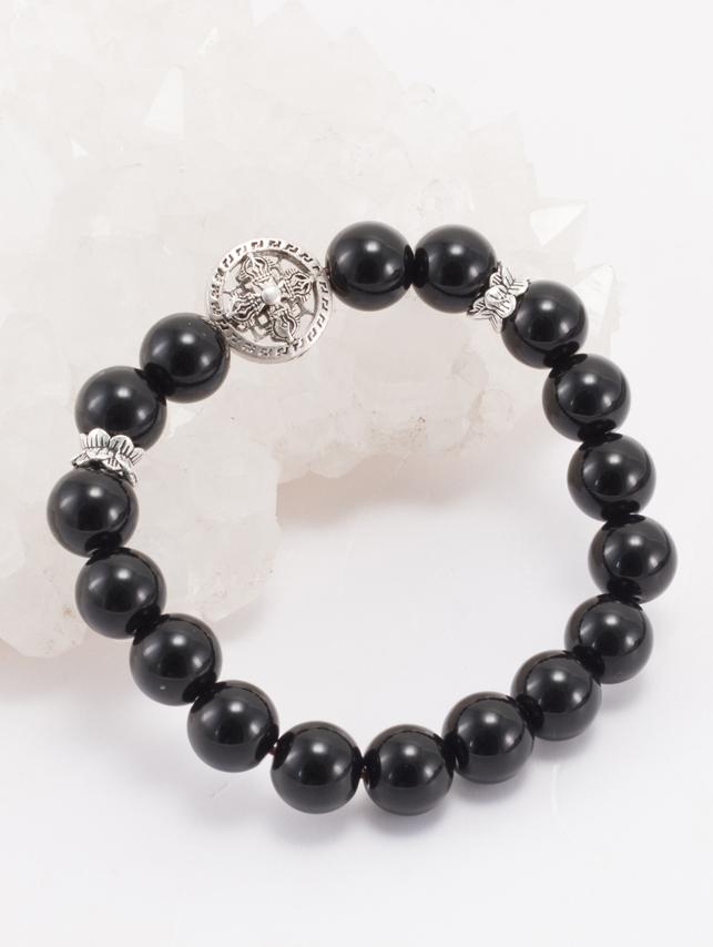 Vòng Đá Núi Lửa Phối Charm Bạc Ngọc Quý Gemstones