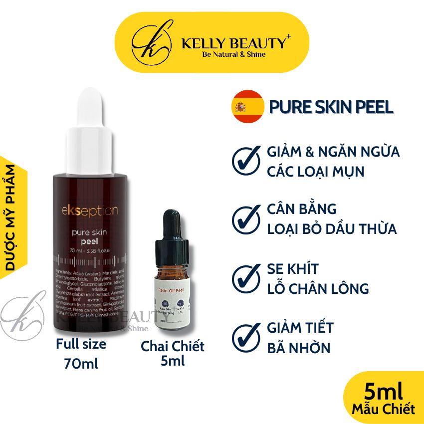 ekseption Pure Skin Peel - Cải Thiện Tình Trạng Mụn; Kiềm Dầu, Se Lỗ Chân Lông, Mềm Mịn Da - Kelly Beauty