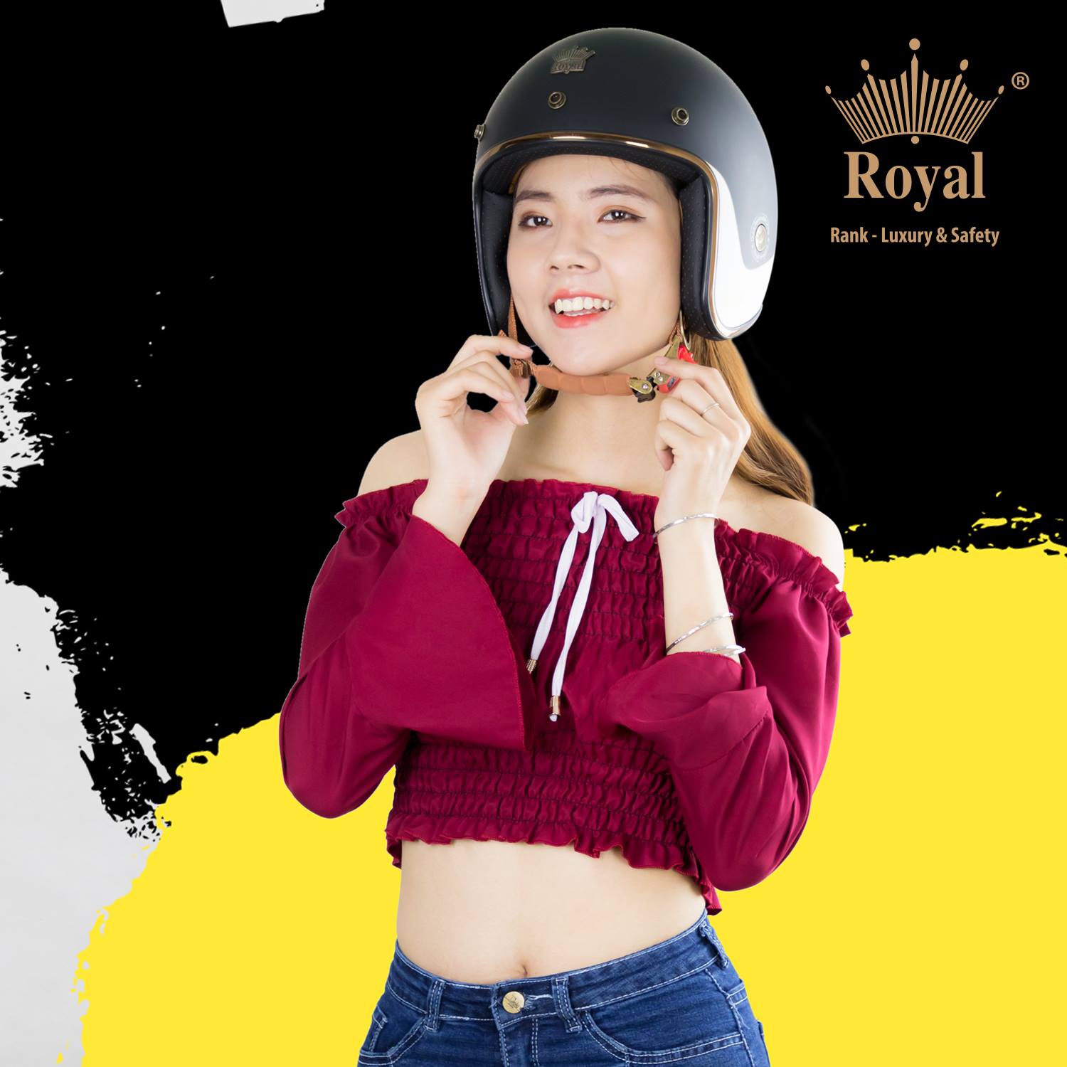 Nón Bảo Hiểm Royal M20C Trơn Đen