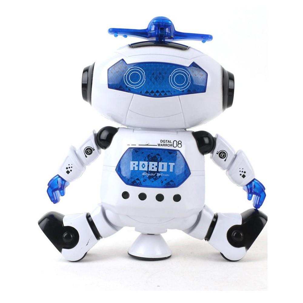 Robot thông minh xoay 360 độ có đèn, nhạc