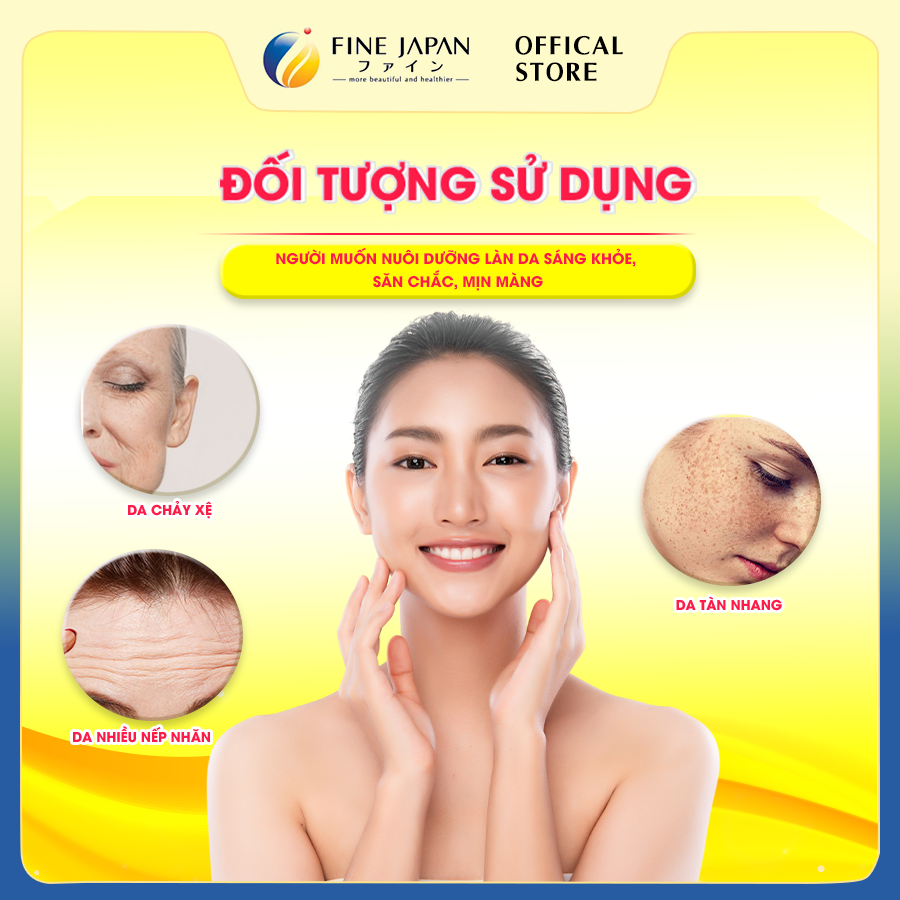 Bột uống Hyaluron & Collagen FINE JAPAN hạn chế lão hóa da, giúp mịn và trắng da dạng gói 210g