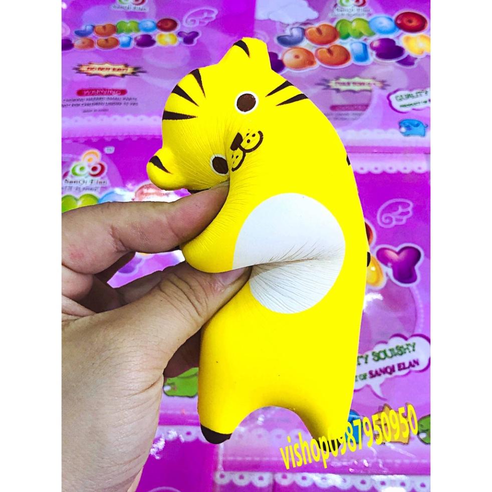 Squishy Lớn JUMBO Hình thú mệt nằm bẹp dí hổ vàng Đồ Chơi Xốp Giảm Stress Hình mềm mịn dễ Thương đàn hồi Cho Bé