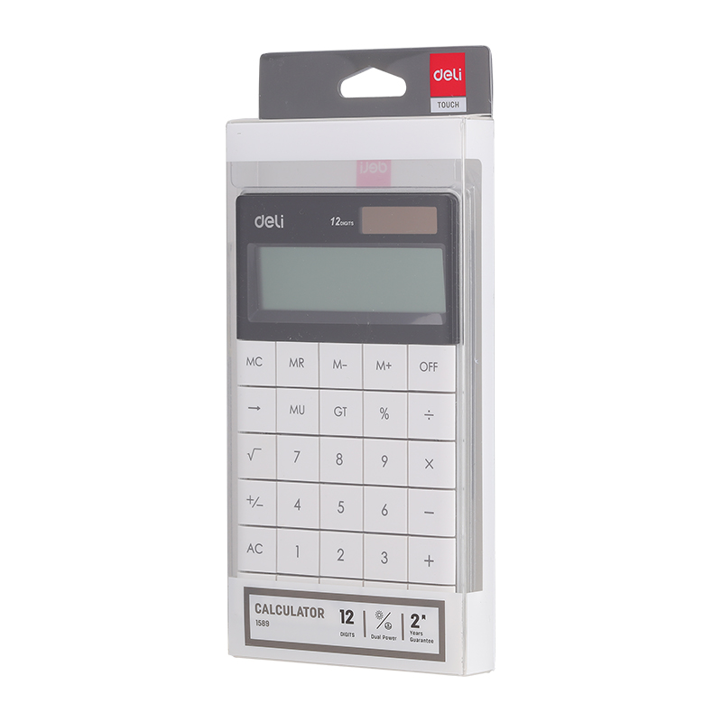 Máy tính TOUCH nhiều màu Deli 1589 Modern Calculator 12-Digit Giao màu ngẫu nhiên