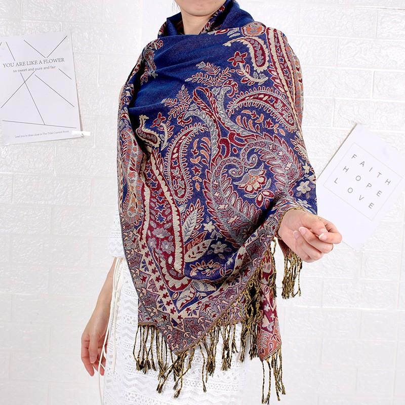 KHĂN CHOÀNG CỔ PASHMINA THỔ CẦM HOA HỒNG 01