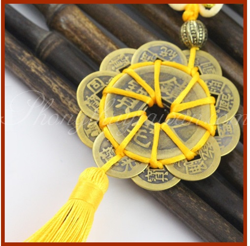 Dây xu HOA MAI THẬP TOÀN 30cm - dây treo ô tô, cửa nhà, mix linh vật, ....