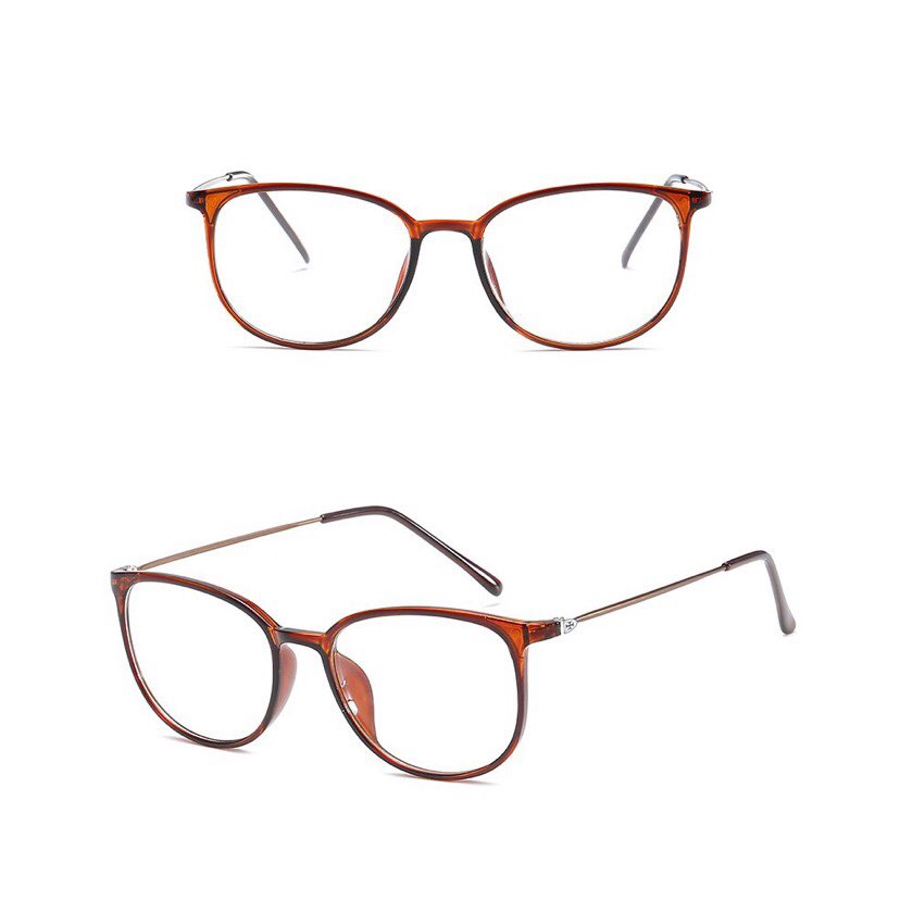 Gọng Kính xinh, Gọng Kính cận, Kính giả cận Mắt bầu ultem kim loại tăm + tặng Tuavit Kính xinh mini đa năng