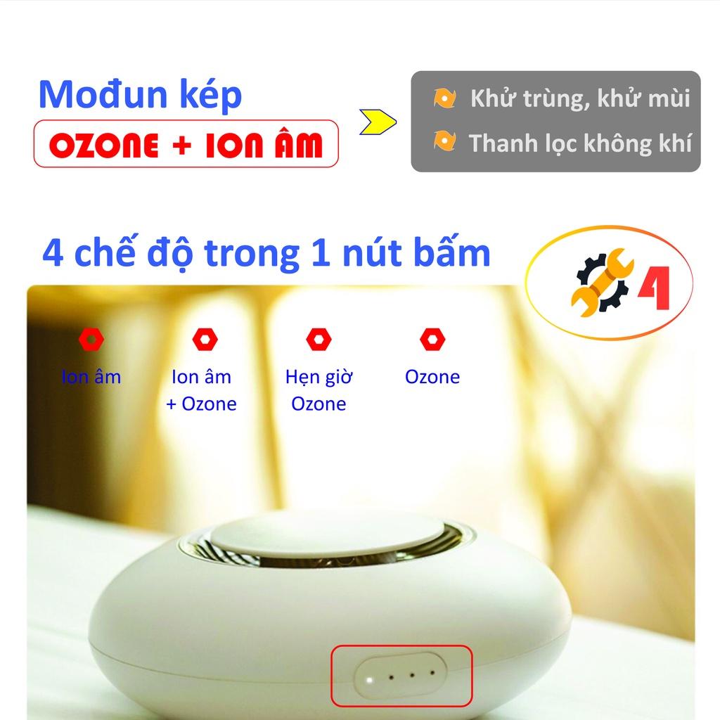 Máy Lọc Không Khí Ozone + Ion Âm Khử Mùi, Khử Trùng, Thanh Lọc Không Khí, 4 Chế Độ Thông Minh,