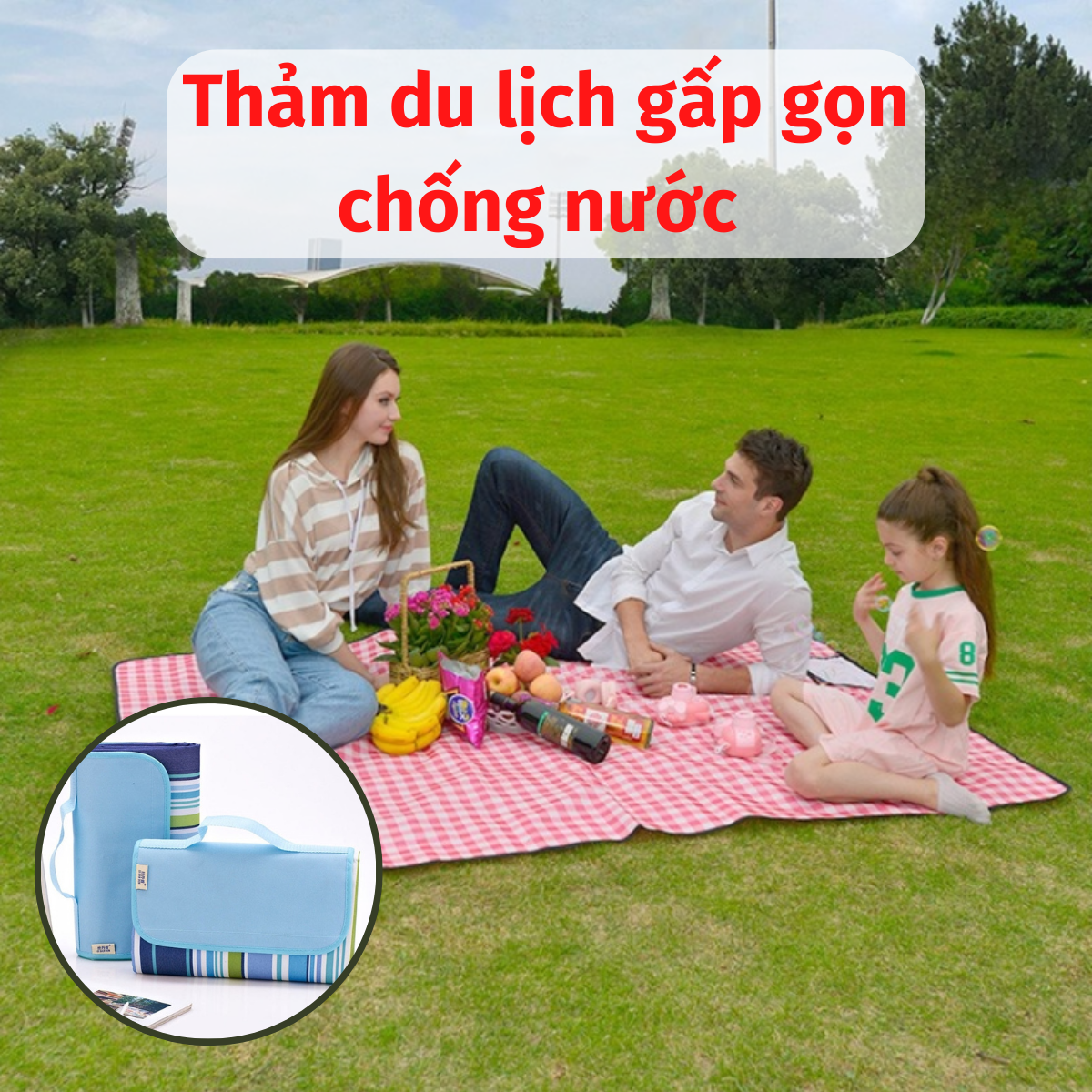 Thảm Trải Du Lịch Gấp Gọn Đa Năng - YOGA QG, Kích Thước 150x180cm, Chống Thấm Nước, Chống Bám Bẩn, Dễ Vệ Sinh