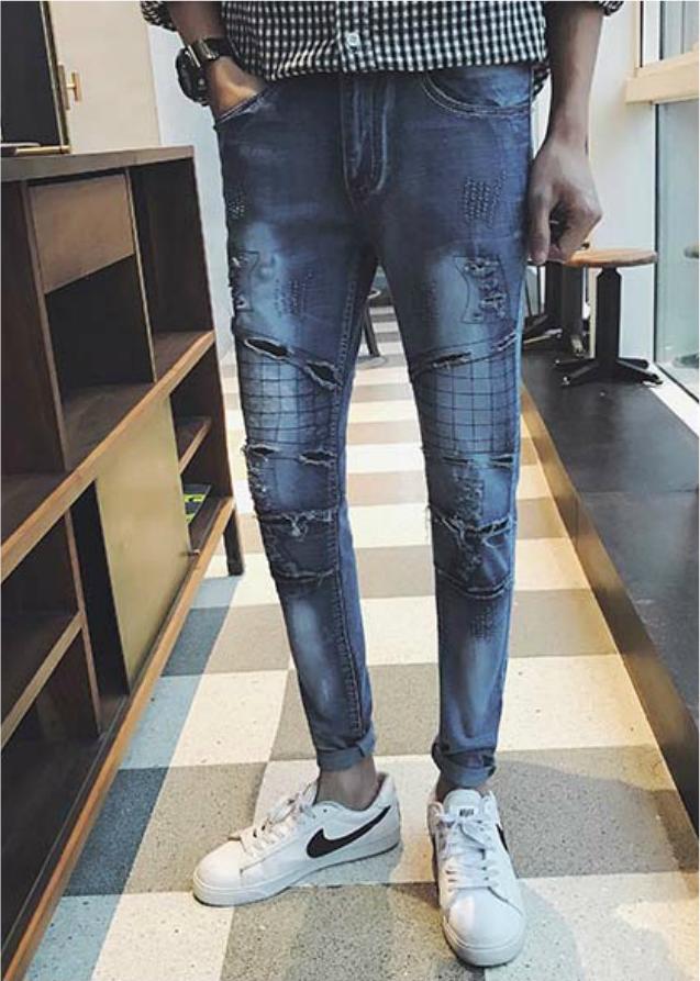 Quần jeans nam rách họa tiết Mã: ND1160