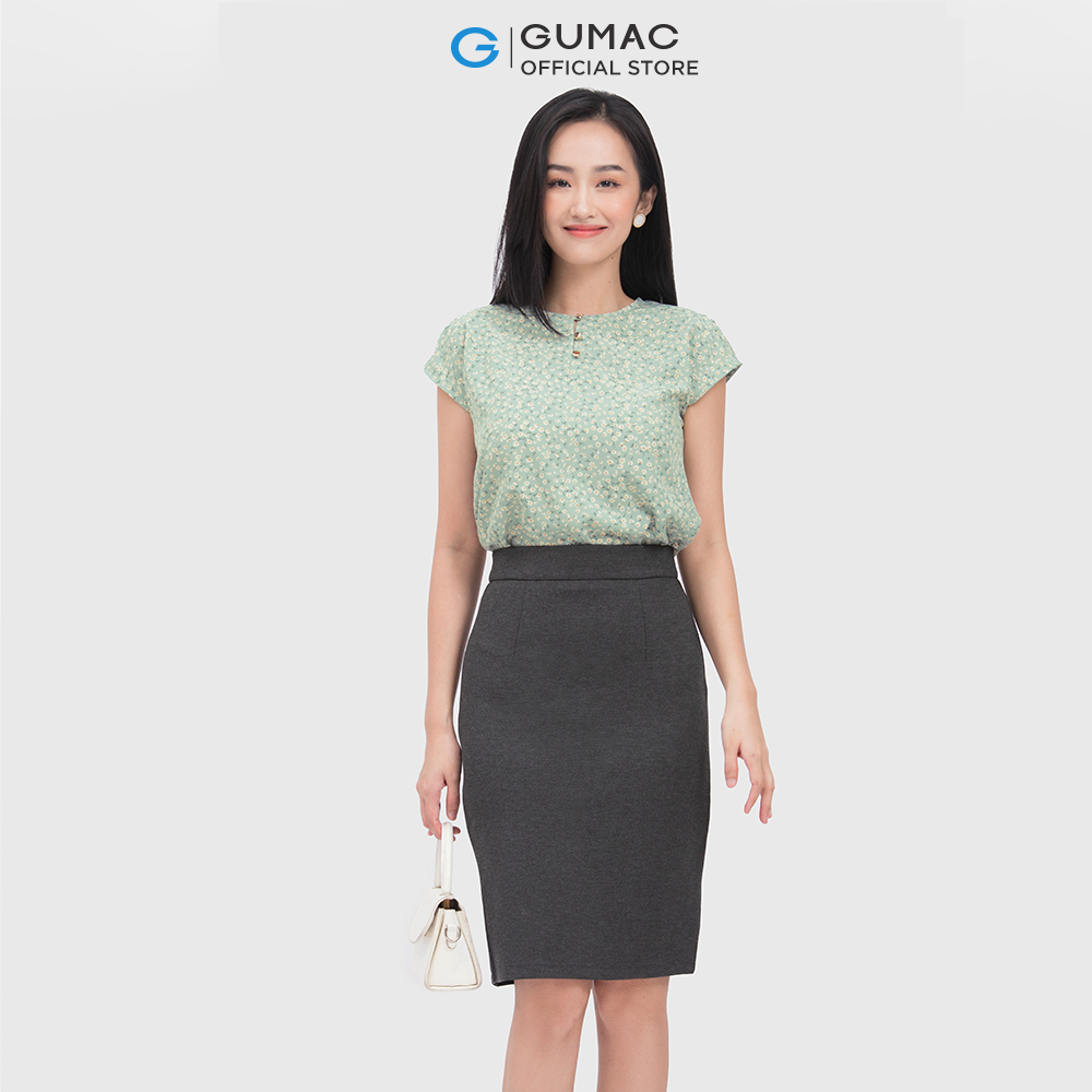 Chân váy GUMAC VC04049 form bút chì xẻ tà thời trang công sở