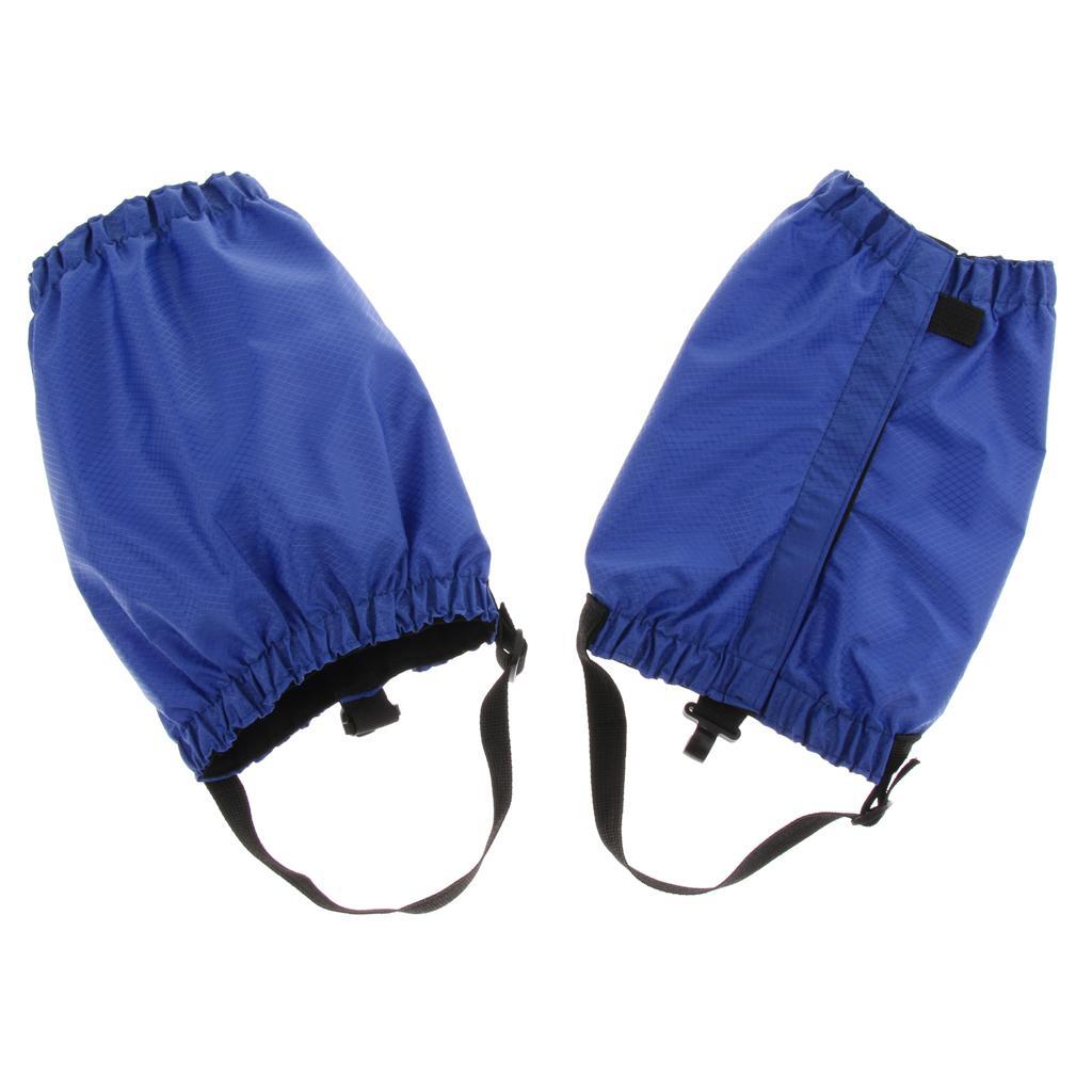 2x Outdoor Waterproof Ankle Walking Gaiters Boots Snow Leg Guard Black+Blue
