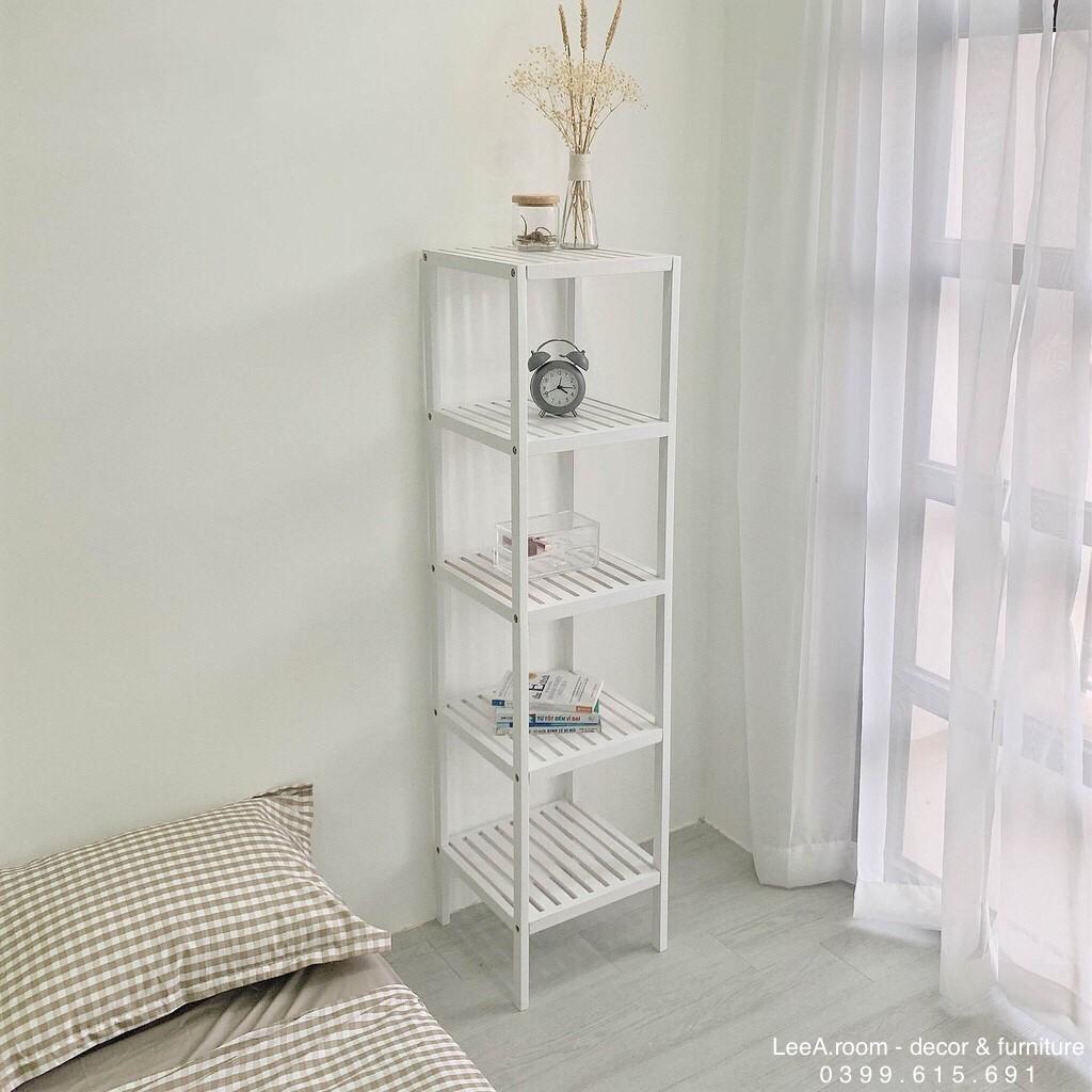 Kệ Gỗ Vuông Trang Trí 5 Tầng - Màu Trắng