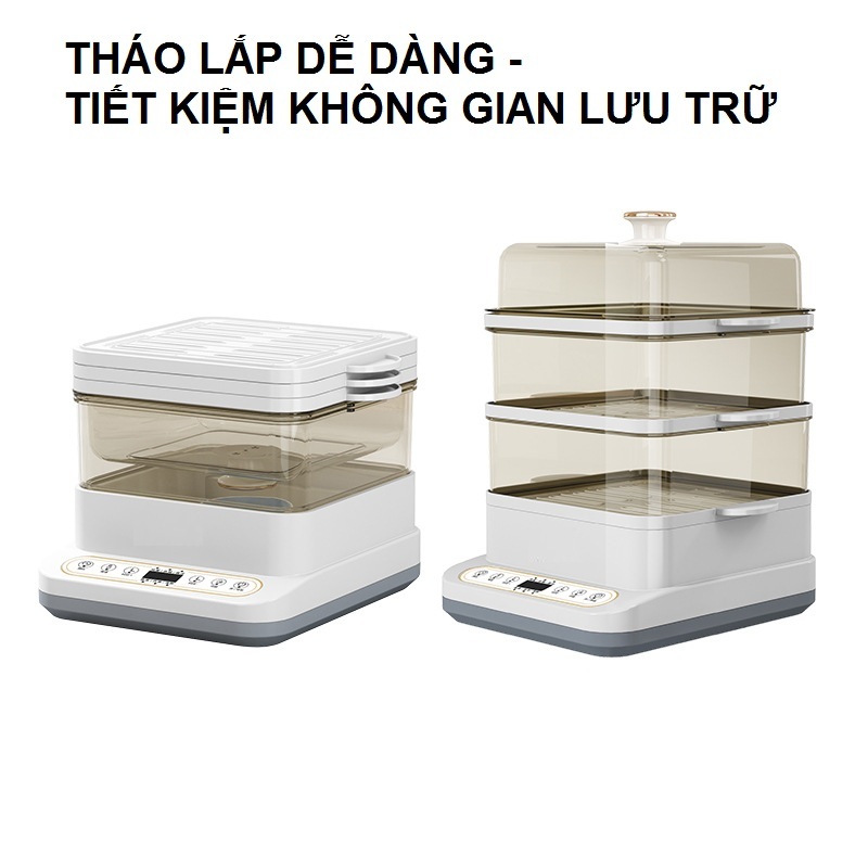 Nồi Hấp Điện Thông Minh 3 Tầng Dung Tích 22L - Đa Chức Năng Siêu Tiện Dụng - Hàng Chính Hãng