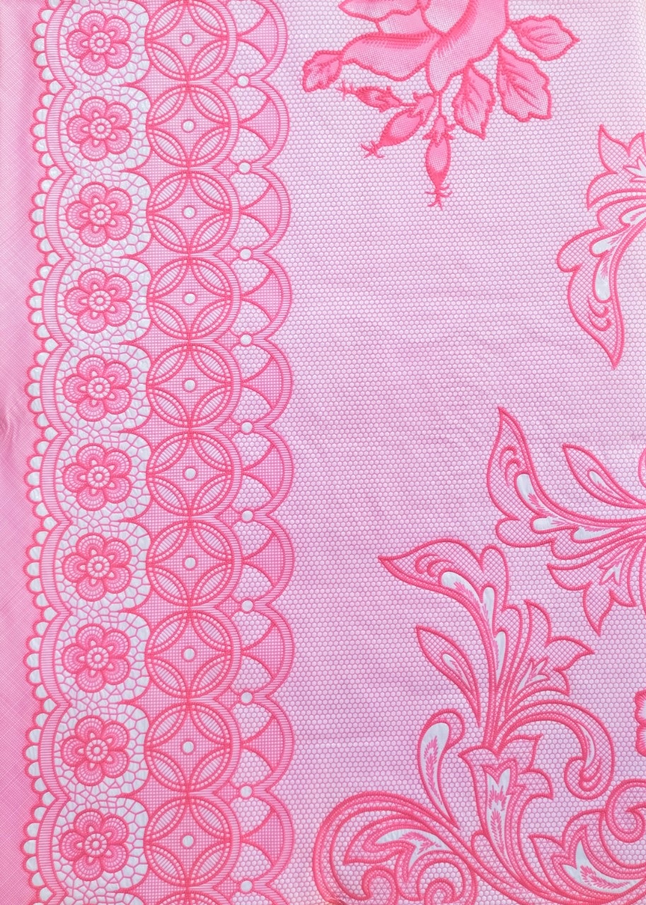 Khăn trải bàn PAULEE - 856B hoa văn hồng - không thấm nước