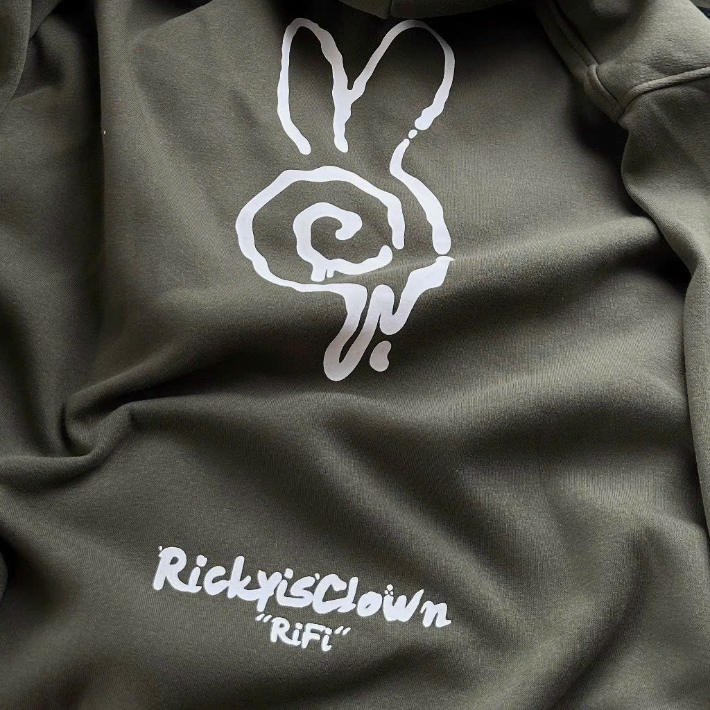 Áo Hoodie Thỏ RIFI Phối Túi Form Rộng Màu Rêu Unisex, Áo Khoác Hoodie Oversize Ulzzang Dáng Rộng chống nắng nón to