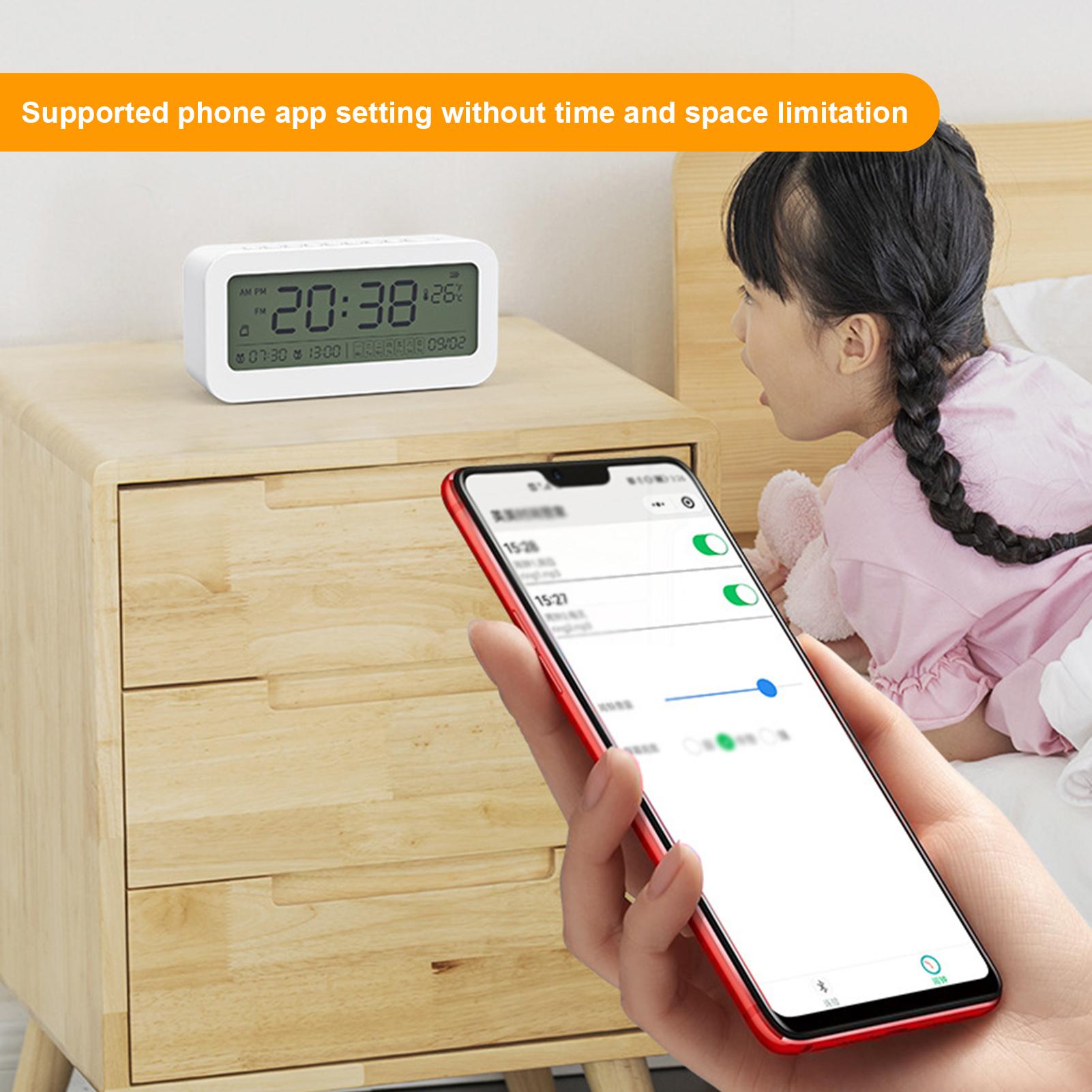 Đồng Hồ Màn Hình Lớn Chạy Bằng Pin Có Thể Sạc Lại Không Dây Wi-Fi Với Mic Và Loa