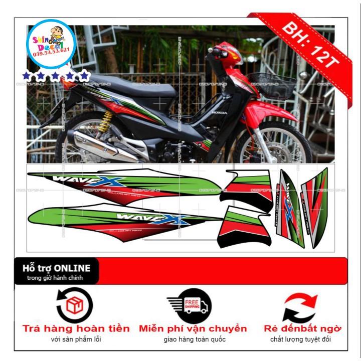 Tem rời wave X 2016 đỏ xanh đen