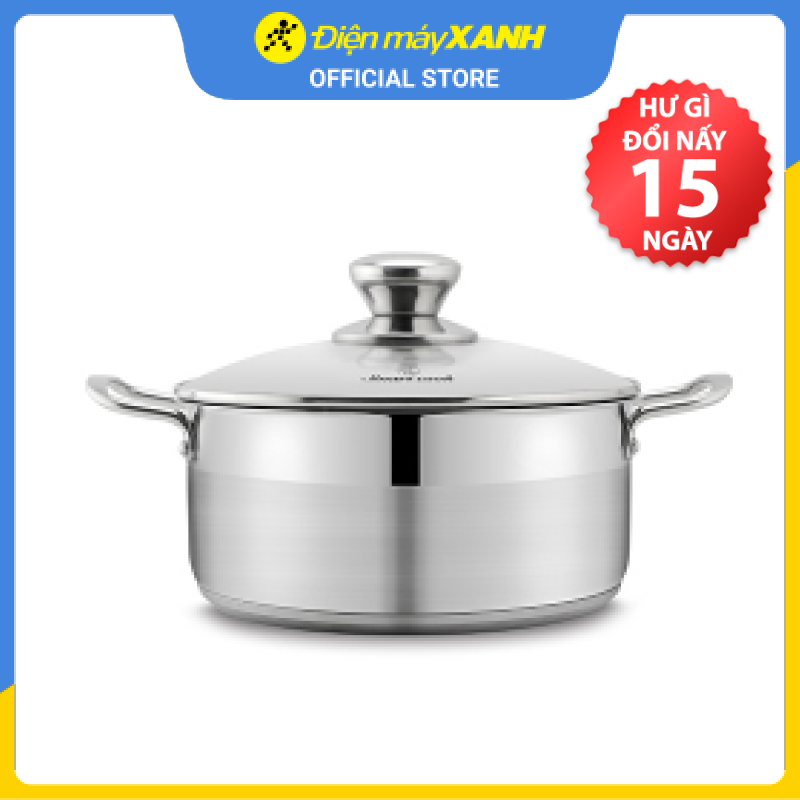 Nồi inox 3 đáy nắp kiếng 20cm Smartcook SM2401MN - Hàng chính hãng