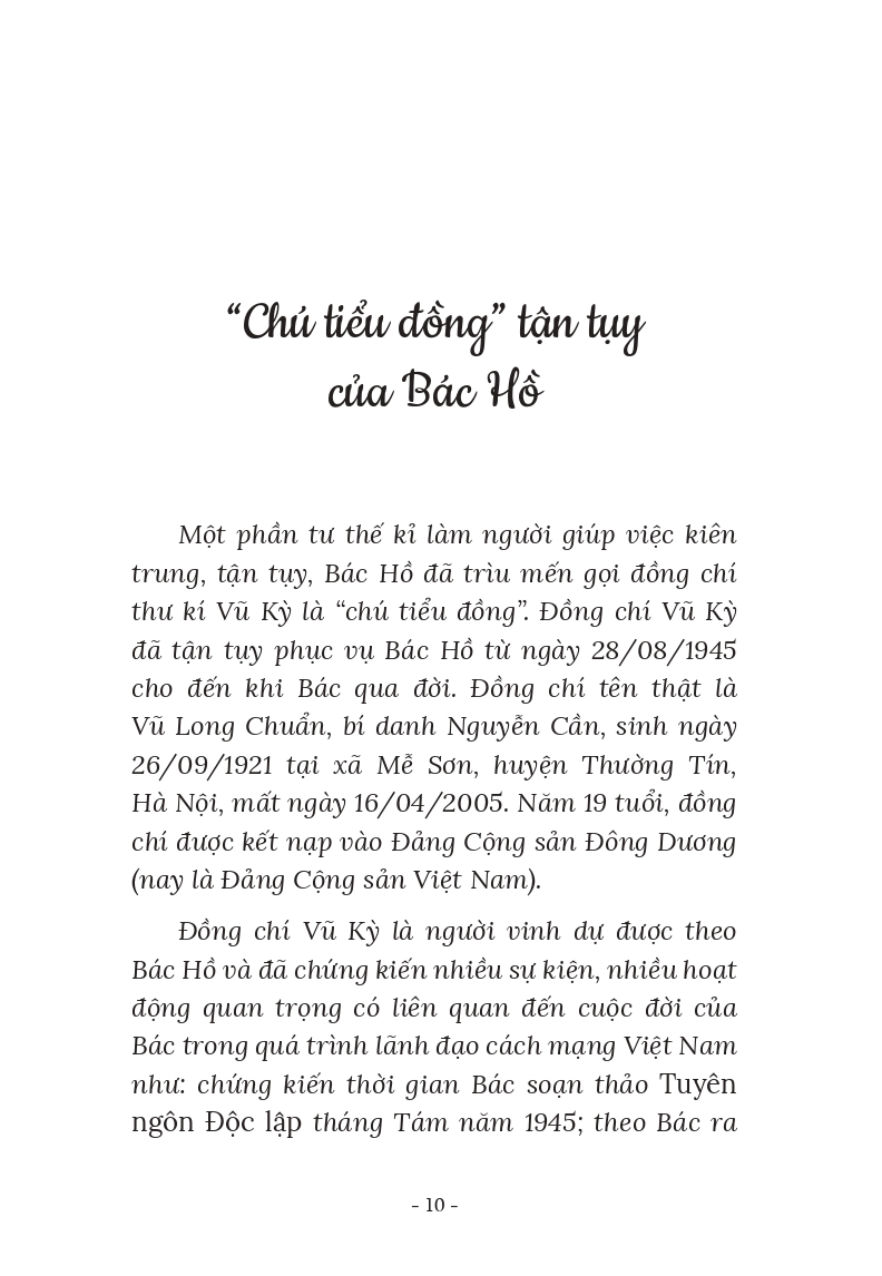Thư Kí Bác Hồ Kể Chuyện