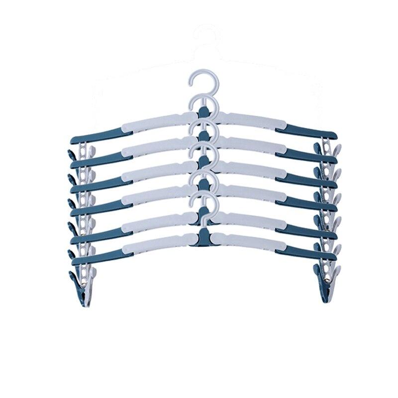 6 Pcs Travel Hangers with Clips Portable Folding Clothes Hangers for Scarves Suits Trousers Pants Shirts Socks Underwear Hanger