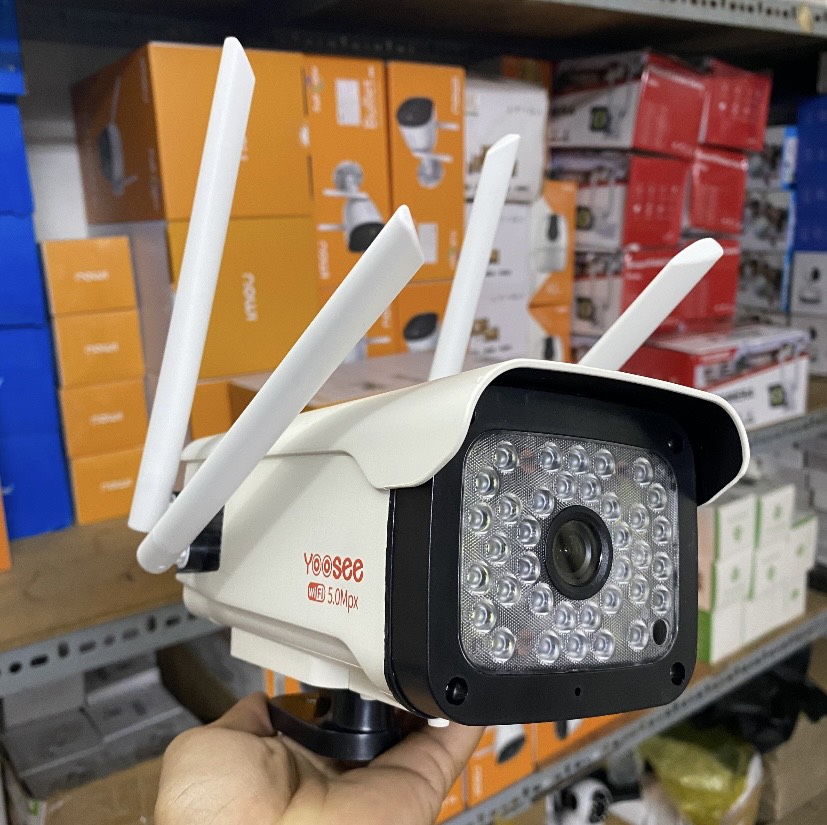 Camera Wifi Yoosee Thân Xoay 4 Râu Ngoài Trời 36Led 5MP, ĐÀM THOẠI 2 CHIỀU, BAN ĐÊM CÓ MÀU - Hàng Nhập Khẩu