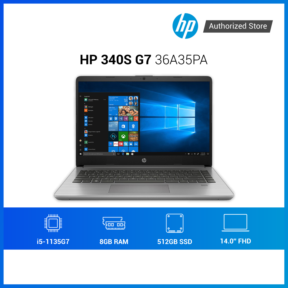 Laptop HP 340s G7 (36A35PA) i5 1035G1 | 8GB RAM | 512GB SSD | 14 inch FHD | Win 10 | Xám - Hàng chính hãng