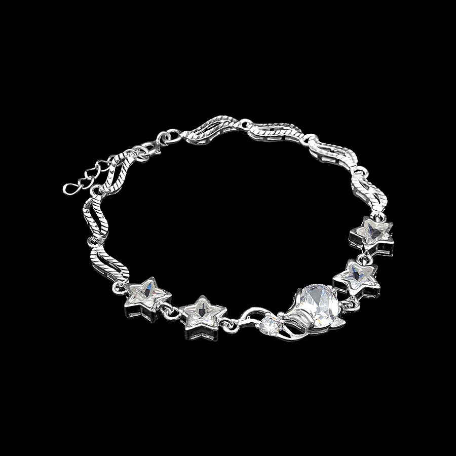 Lắc Tay Nữ Bạc Hiểu Minh LTU532 - Hồ Ly Xinh Đính Đá - Bảo Hành Vĩnh Viễn