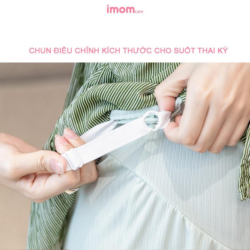 Quần đùi bầu vải lụa imom, có chun điều chỉnh, kháng khuẩn, khử mùi, viền ren sang trọng, mát mẻ - QB1