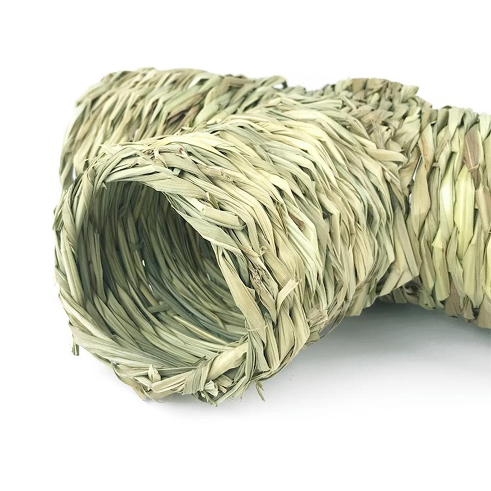Hamster Grass Tunnel Interactive Toy Hay Bed Cage Cottage Hut Rabbit Tunnel Tube for Hamster Rat Squirrels Ferret